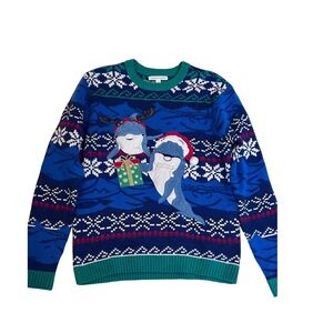 Celebrate‎ Together Mens L Christmas Novelty Shark Sweater Holiday Festive